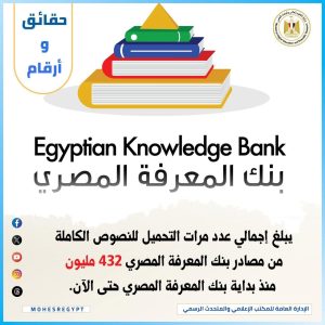 حقائق وأرقام.. 432 مليون تحميل من بنك المعرفة المصري