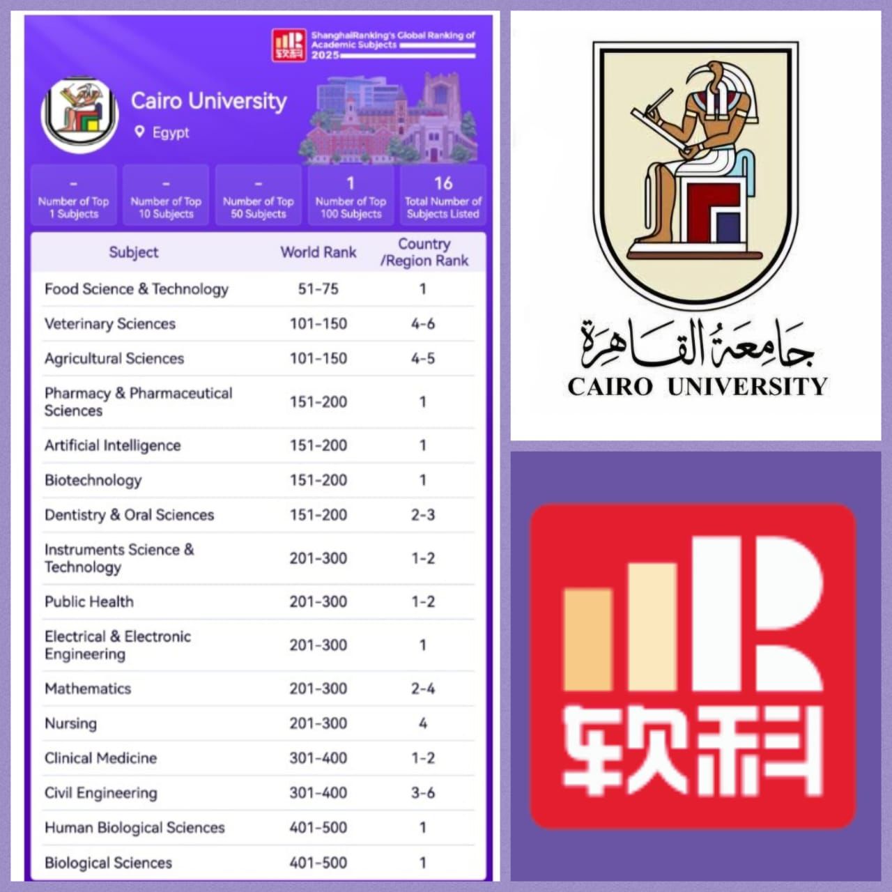 قفزة عالمية جديدة.. جامعة القاهرة ضمن الأفضل عالميًا في 16 تخصصًا وفق تصنيف شنغهاي