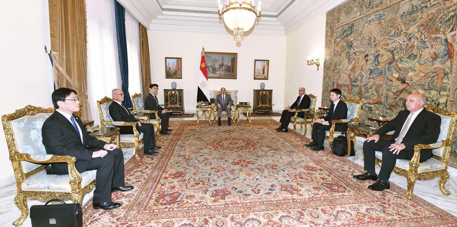 الرئيس السيسي يستقبل وزير التعليم الياباني