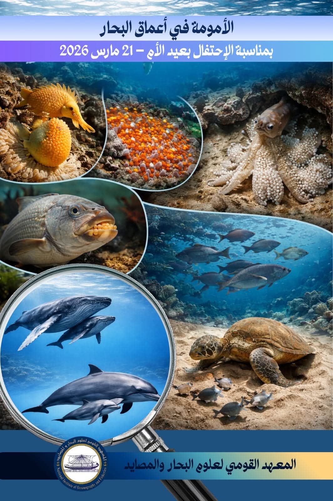 «الأمومة في أعماق البحار».. تقرير للمعهد القومي لعلوم البحار بمناسبة الإحتفال بعيد الأم